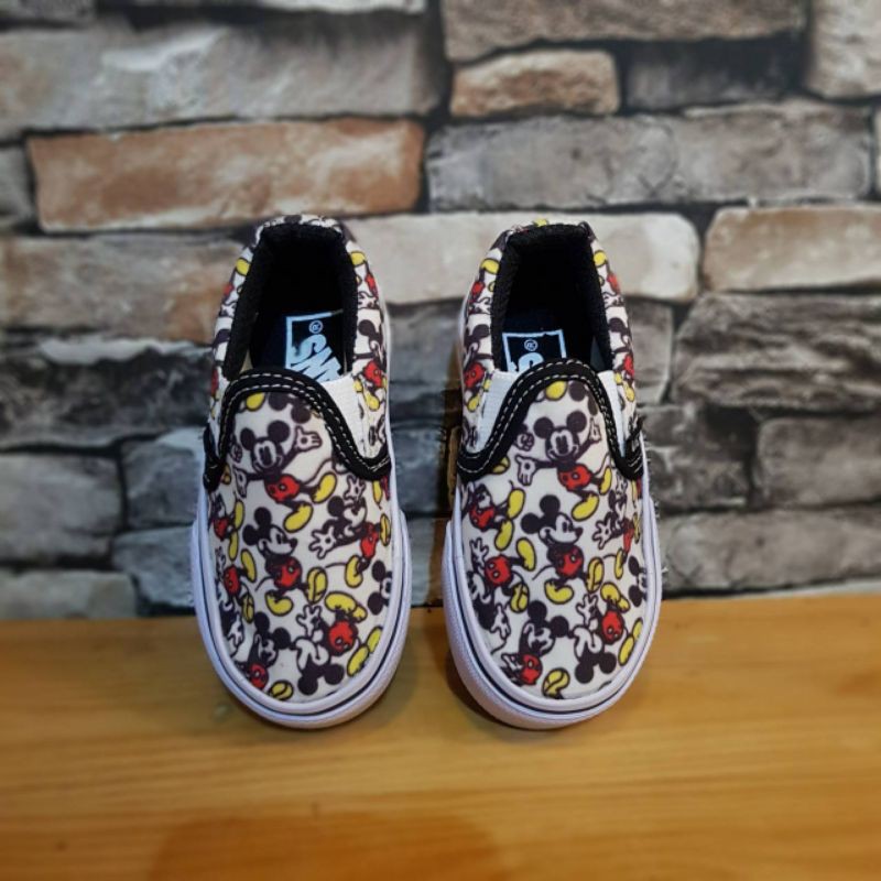 SEPATU ANAK MICKEY SLIP ON PREMIUM HIGH QUALITY VANS KIDS MICKEY MOUSE ANAK