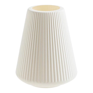 Simple Vertical Striped Small Vase Imitation Ceramic Plastic -White #2