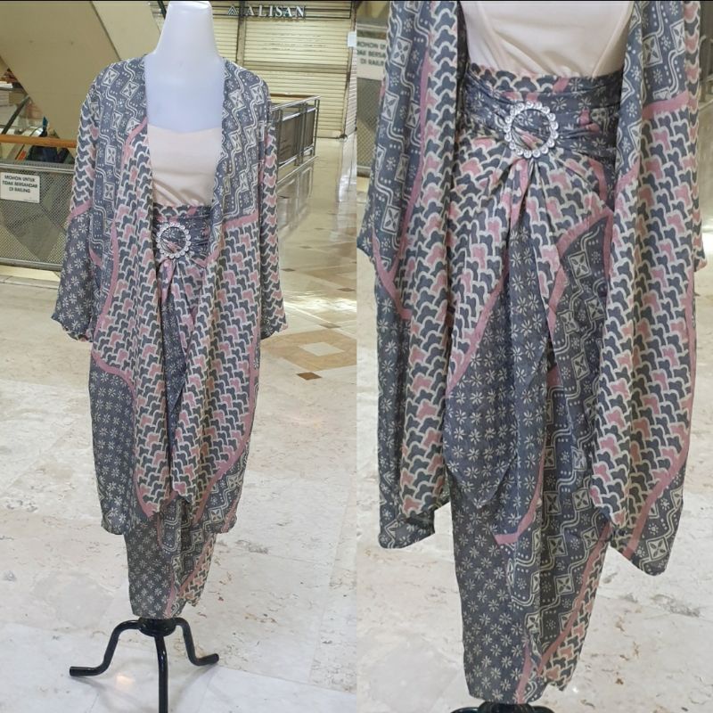 Setelan outer wanita panjang/outer kondangan pesta/kebaya renda lance