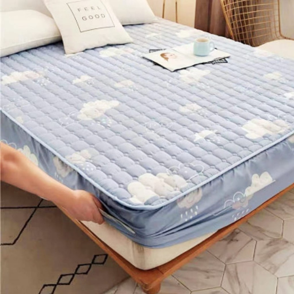 Sprei Waterproof Quilt Motif 180 x 200 Cm - Sprei Anti Air Bed Cover Lembut Nyaman Berkualitas-3