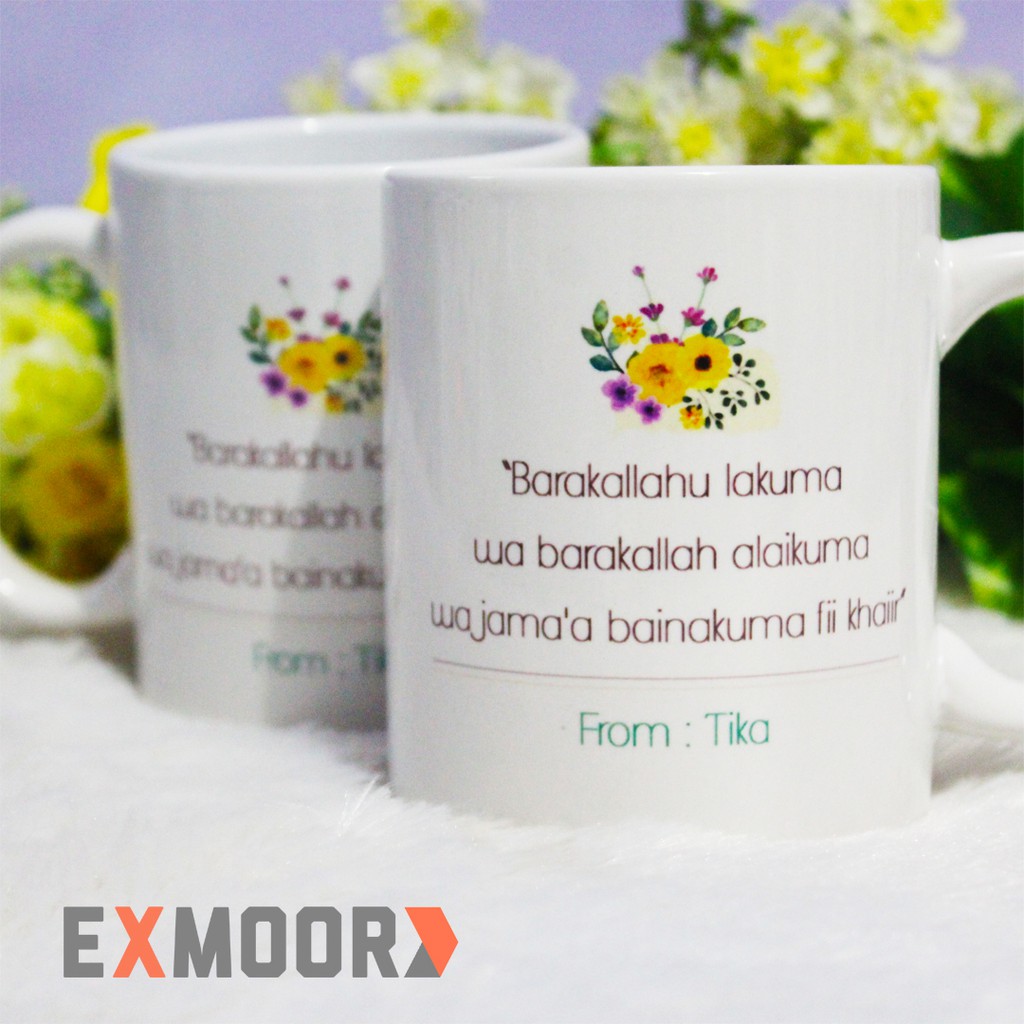 Kado Pernikahan Mug Couple Pengantin Adat Jawa Model Hijab