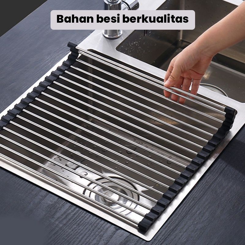 TATAKAN WASTAFEL STAINLESS / ALAS TIRISAN CUCI WASTAFEL / RAK PENGERING PIRING WASTAFEL