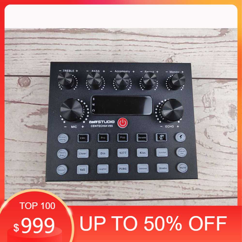 TaffSTUDIO Mixer USB External Sound Card Bluetooth Amplifier - V8S