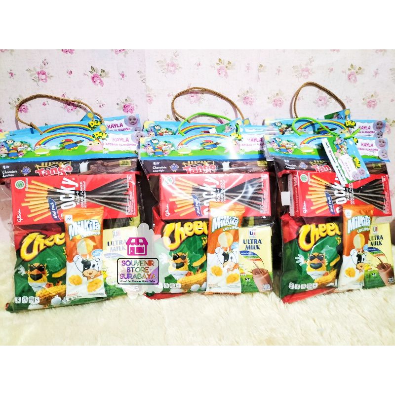 Hangtag Snack Ultah / Bingkisan Ultah Hangtag / Snack Ulang Tahun/ Paket Ulang Tahun / Hampers Snack / Snack Pocky / Pocky Mini Pack / Snack Ultah Surabaya Murah