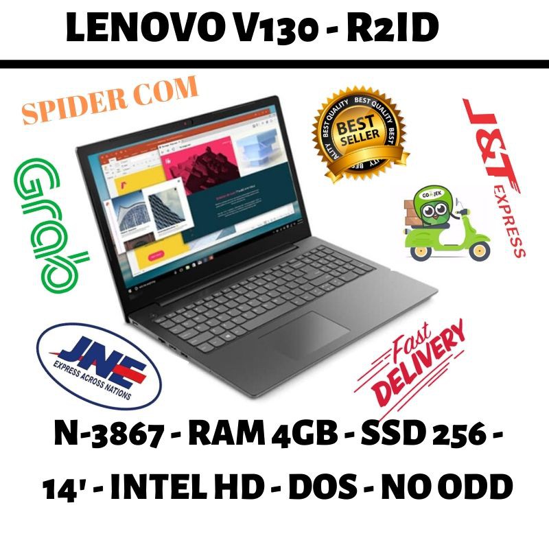 PROMO LAPTOP LENOVO V130 - R2ID-N-3867-RAM 4GB-SSD 256-14 Inch - DOS - Garansi Resmi