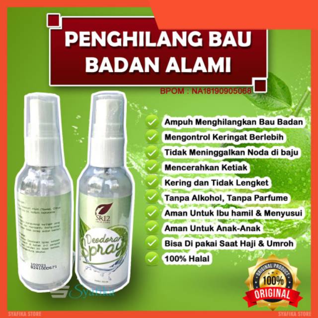 Deodorant Spray Sr12 Menghilangkan Bau Badan Pemutih Ketiak Penghilang Bau Obat Bau Badan Ampuh Shopee Indonesia