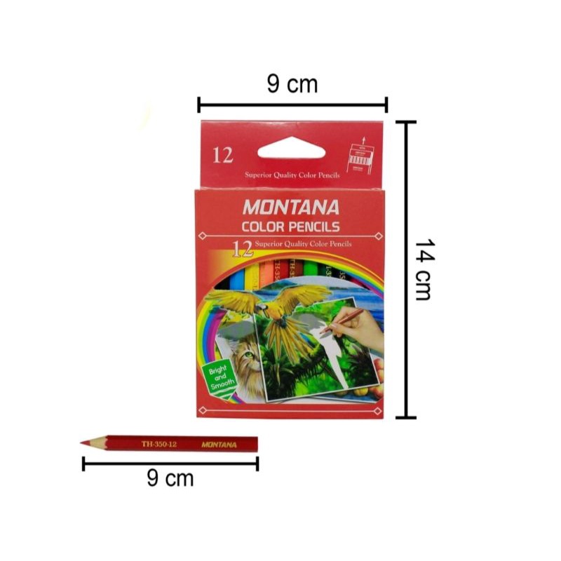 Pensil Warna Murah Pendek 12 Warna Montana-1