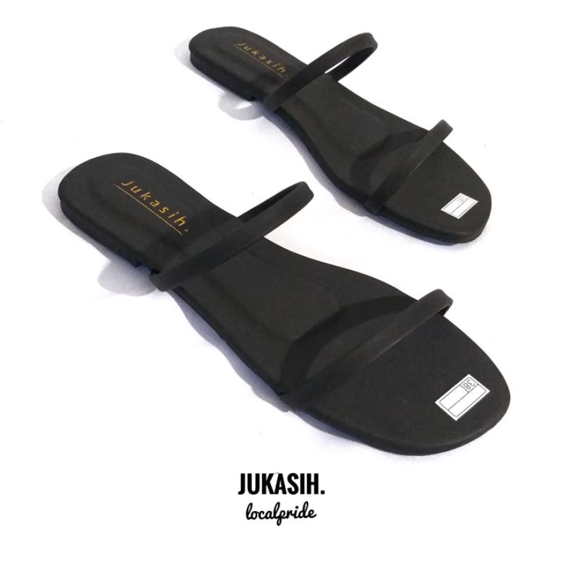 JUKASIH - YUNIS sandal wanita full hitam