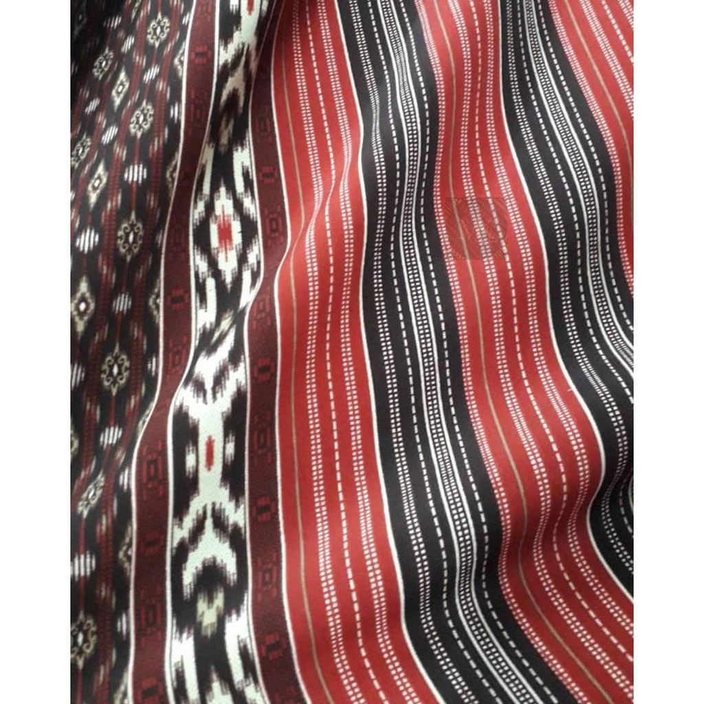 Kain Batik Sanwos Warna Merah Meteran