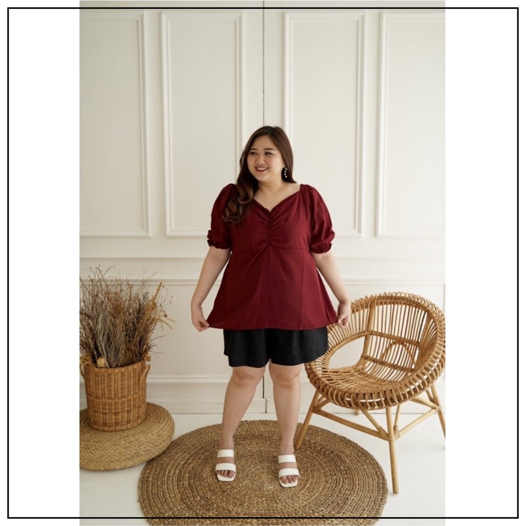 Sabrina AZURA | Baju Sabrina Wanita Blouse|Baju Sabrina Jumbo Atasan Big Size|Baju Sabrina Korean St