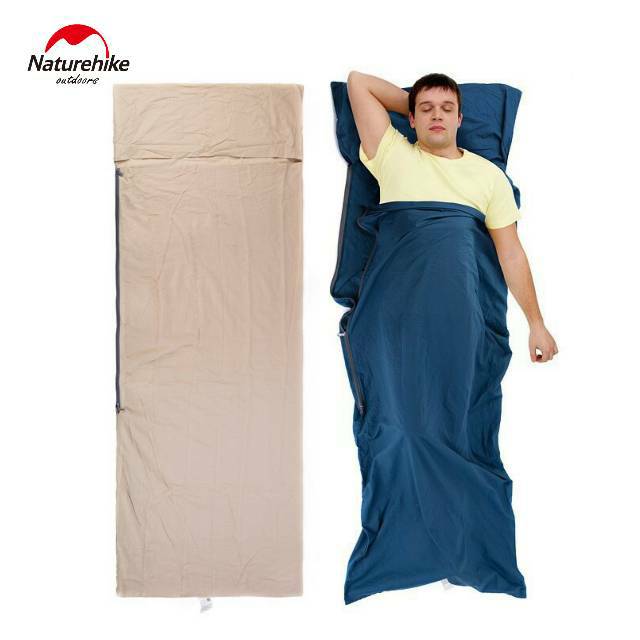 SLEEPING BAG LINER NATUREHIKE NH15S012-D SINGLE 1 PERSON COTTON ENVELOPE SQUARE KANTONG TIDUR SELIMU