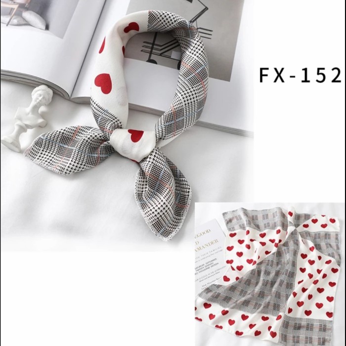 Syal/Scarf leher Pramugari Bandana Garis 50x50cm