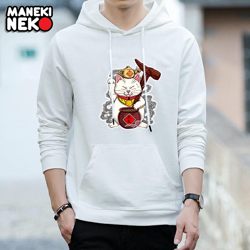 Lilipop.id Sweater Pria Maneki Neko Hoodie Outwear Jumper