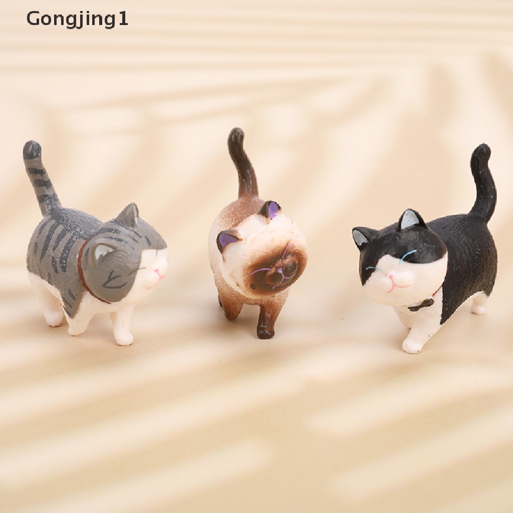 Gongjing1 1PC Mainan Action Figure Kucing Mini Bahan PVC Untuk Dekorasi