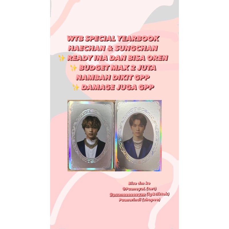 WTB SPECIAL YAERBOOK NCT HAECHAN DAN SUNGCHAN