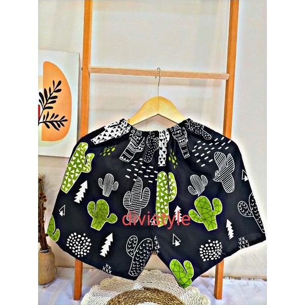 CELANA KOLOR | CELANA SANTAI | CELANA MURAH | GROSIR CELANA PENDEK BOXER PRIA / WANITA DEWASA-Kaktus