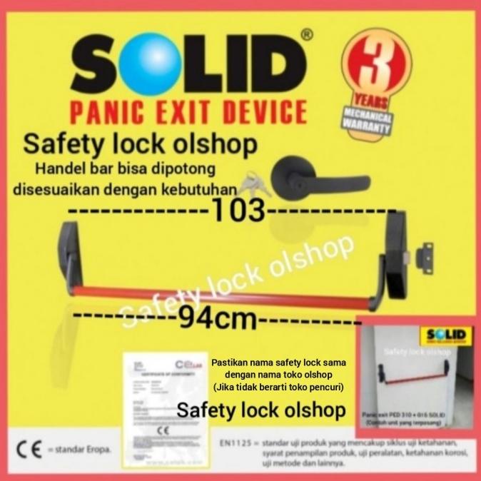 Panic Bar Solid Ped 310 + 016
