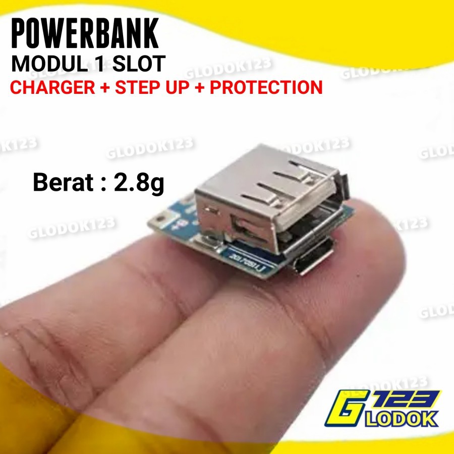 Modul Powerbank 1 Slot Multi Charger + Step Up + Protection 5V 1A Cas