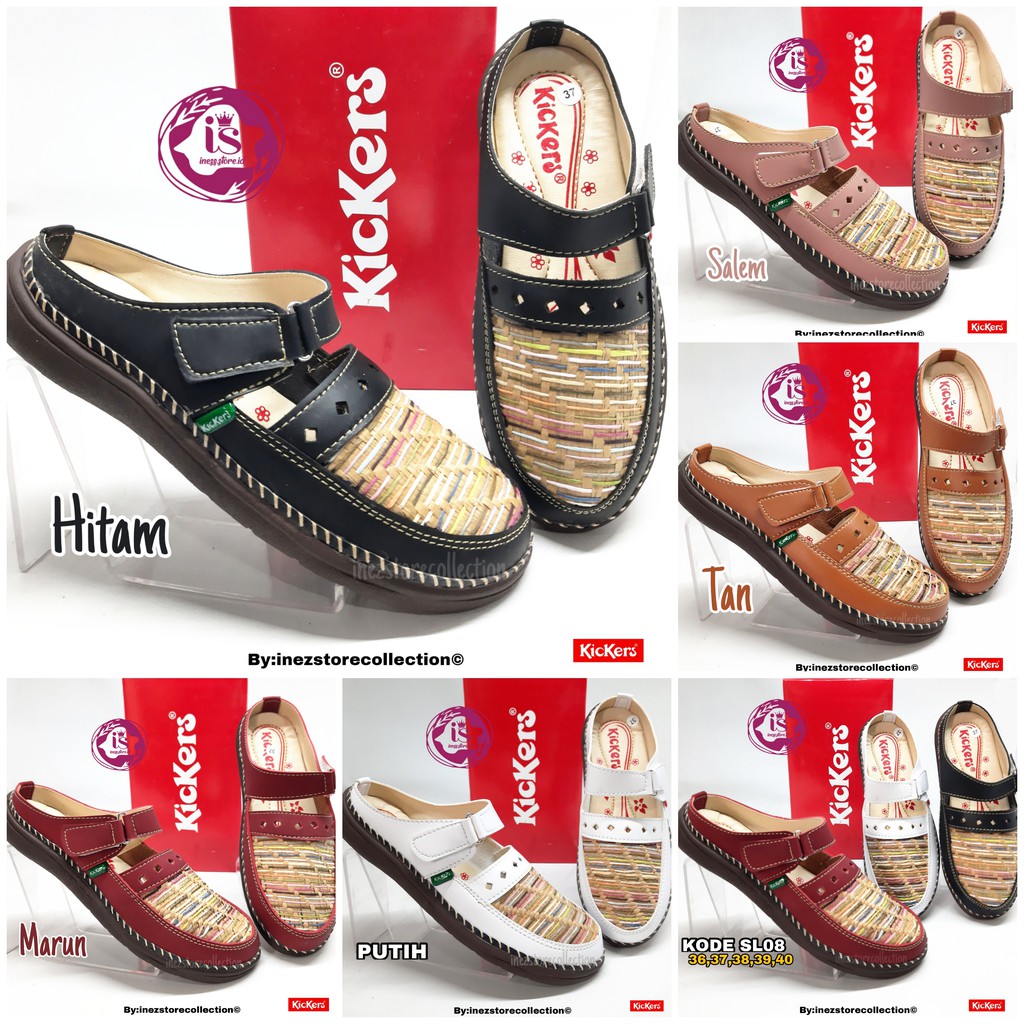 SANDAL WANITA KICKERS SLOP RAJUT TERBARU KODE SL08 MURAH HARGA GROSIR