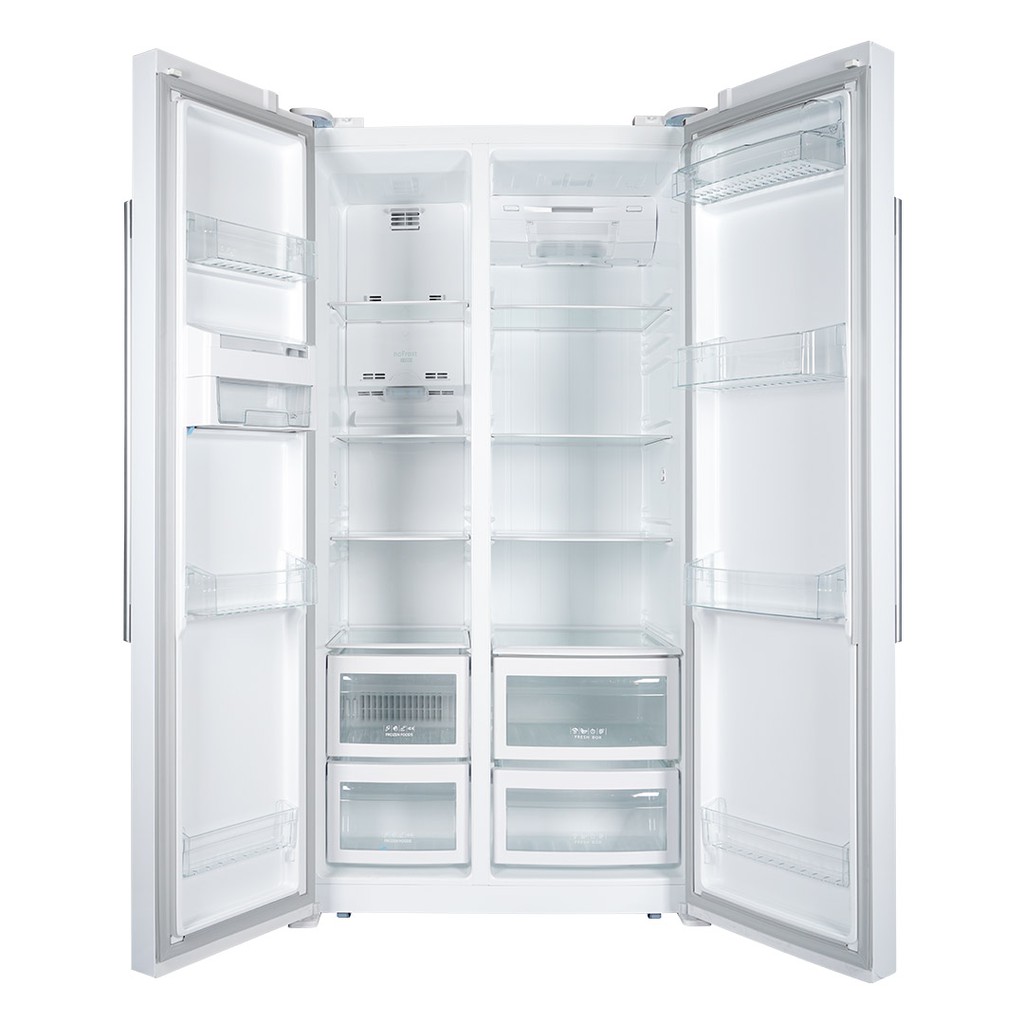 KULKAS SIDE BY SIDE  AQUA JAPAN MULTIDOR AQR 575 IG Glass Pintu Kaca