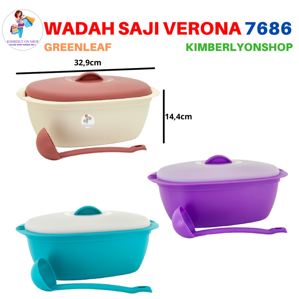 Wadah Saji Food Storage Verona 4,3 Liter 7686 Green Leaf