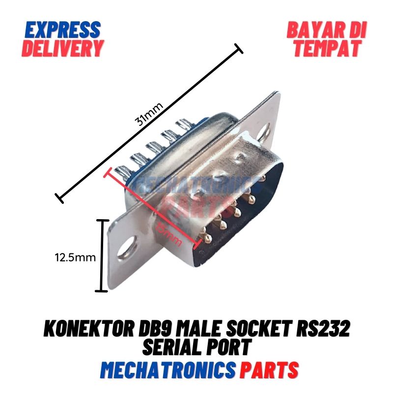 Konektor DB9 Male Socket RS232 Serial Port