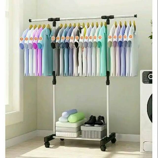 Online Murah Shop Rak Gantung Jemuran Baju / Rak Jemuran Besi / Rak Gantungan Display Toko