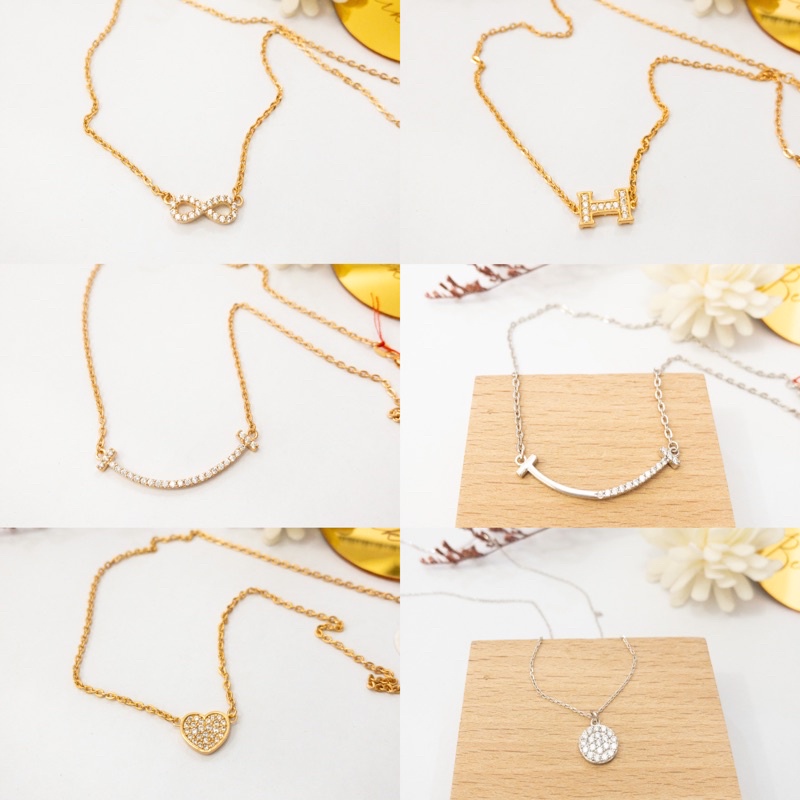 (7)Kalung dewasa silver 925 asli/kalung infinity smile hati perak asli
