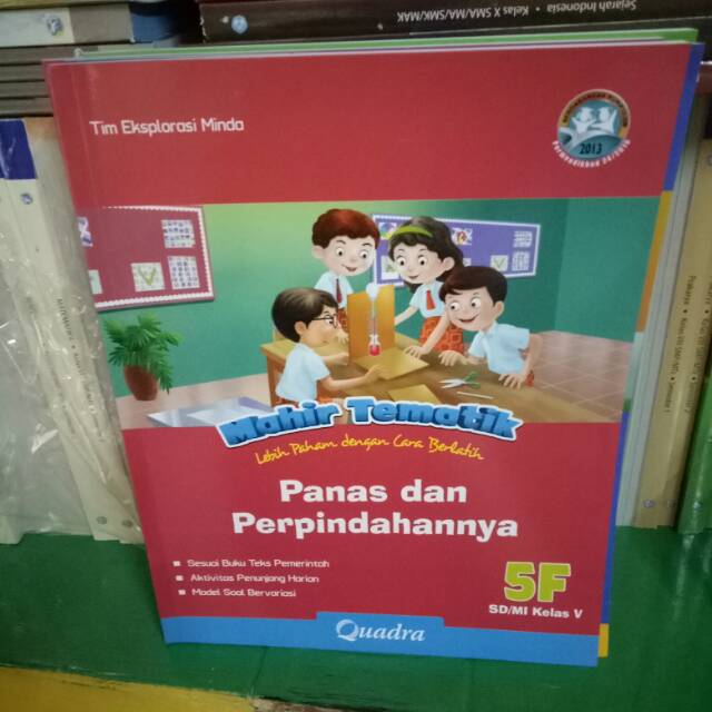 Rady Stok!! Buku mahir tematik k13 Quadra kelas 5F panas dan perpindahanya semester 2