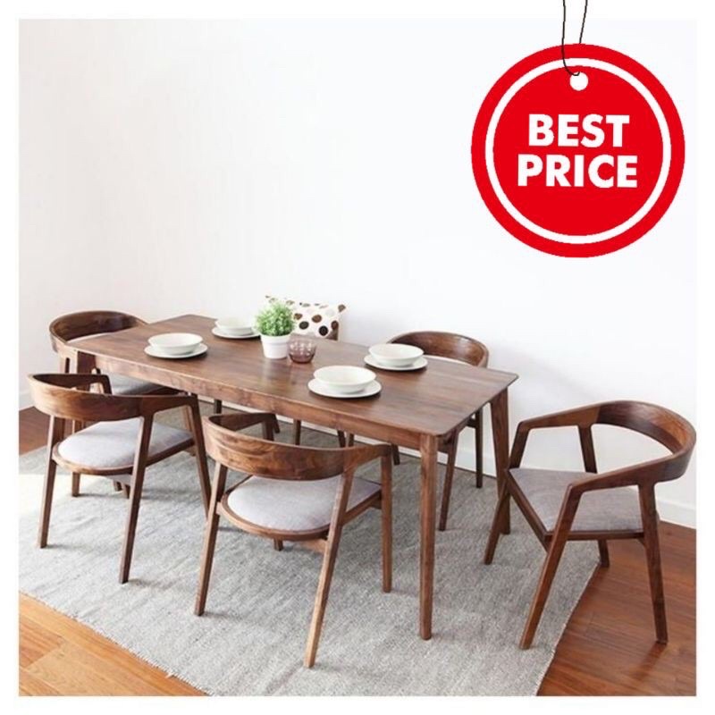 MEJA MAKAN KAYU JATI MINIMALIS ELEGANT | MEJA MAKAN JATI MINIMALIS MODERN | MEJA MAKAN JATI MURAH