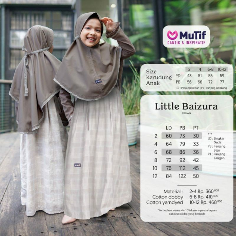 [READY] SARIMBIT MUTIF BAIZURA BROWN AFFAN BROWN GAMIS BAIZURA KOKO AFFAN