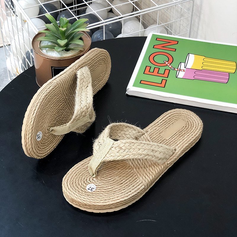 JOS1454 Sandal Jepit Wanita Linen Karet Fashion