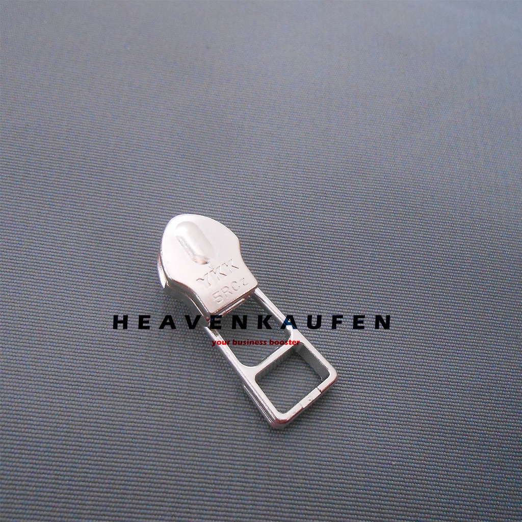 Kepala Resleting Zipper Head YKK Type Gigi Halus Coil No 5 Warna Nikel Silver Kode TN