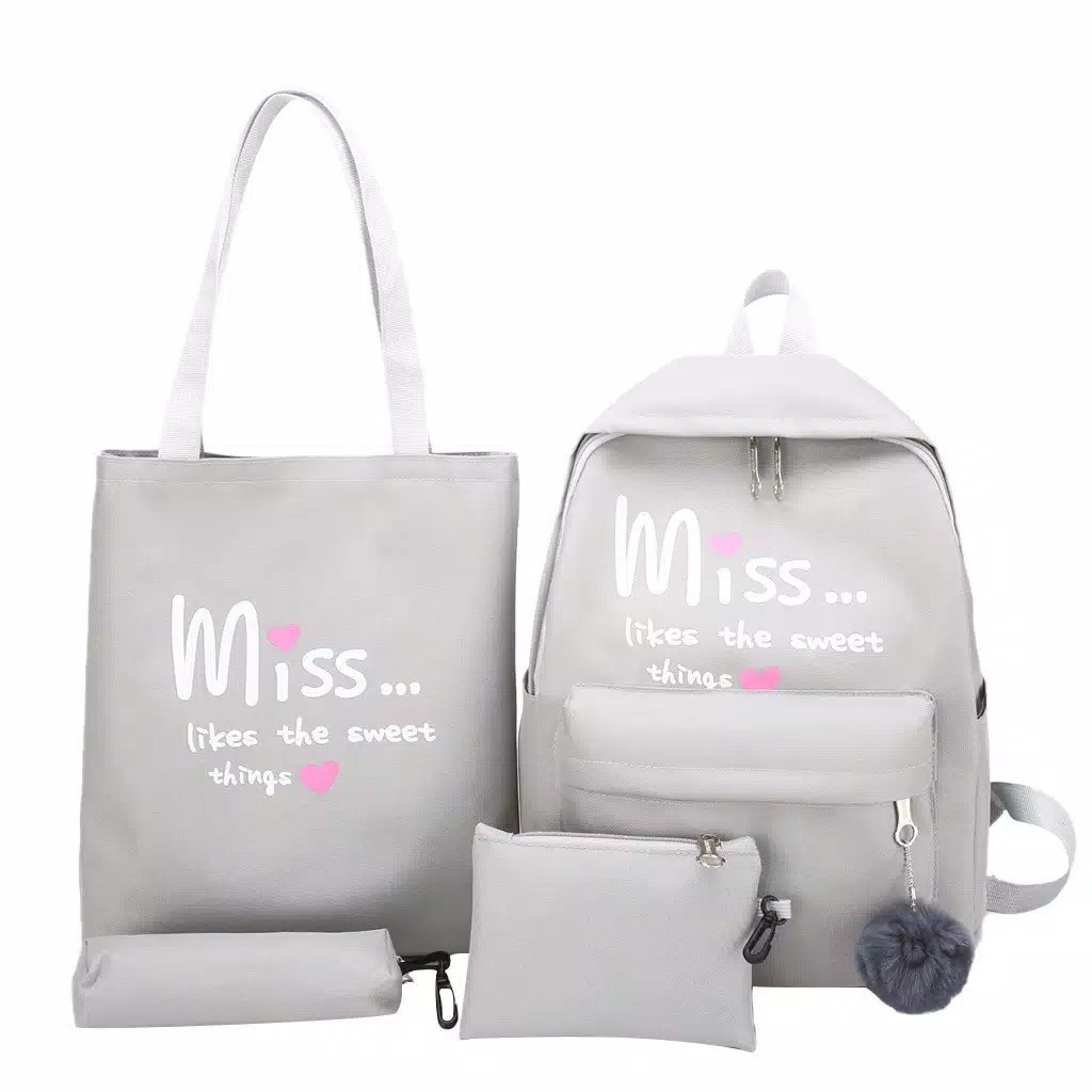 [ COD ] ZOLA - Tas Ransel Backpack Fashion Wanita DONA-MISSLOVE(ABU)