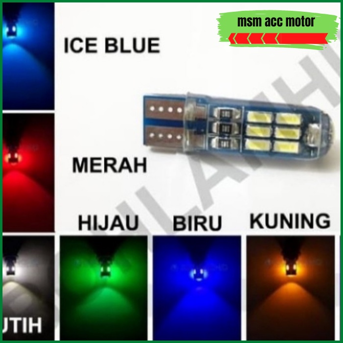 Lampu LED Senja Sen T10 Luminos 3014 Untuk Semua Motor