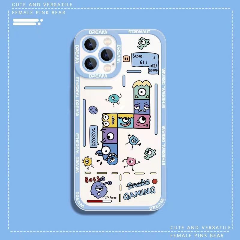 Soft Case TPU Transparan Motif Little Monster Untuk Iphone 13 Pro Max / 12 / 11 / XS / XR / X / 8 / 7 / 6 Plus / SE 2020