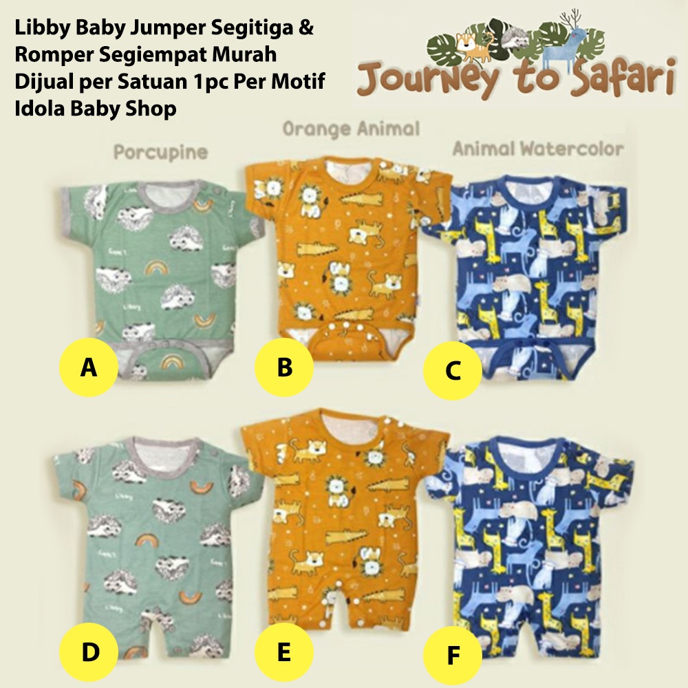 Libby Baby Jumper Segitiga Romper Segiempat 1Stel Motif Terbaru Piyama Anak Baju Bayi