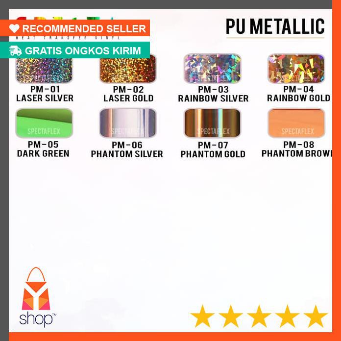 

BIG SALE ! SPECTAFLEX POLYFLEX KOREA PU METALLIC ORIGINAL PU METALLIC HTV - PUMETALLIC, 50CM