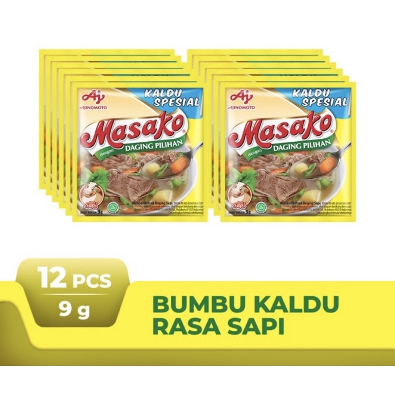 

MASAKO Rasa Sapi 9gram / pcs 1 Renceng (12 pcs)