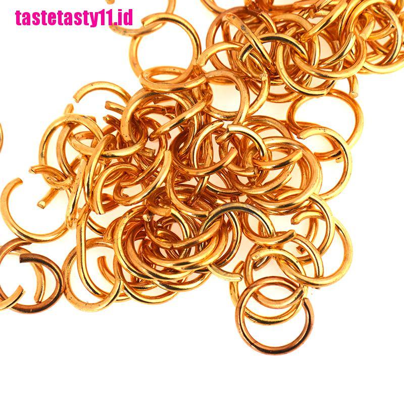 100 Pcs Cincin Model Terbuka Bahan Stainless Steel Ukuran 8 / 10mm