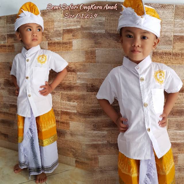  Pakaian  Adat  Pria Bali  Baju  Semi Safari Ongkara Anak  