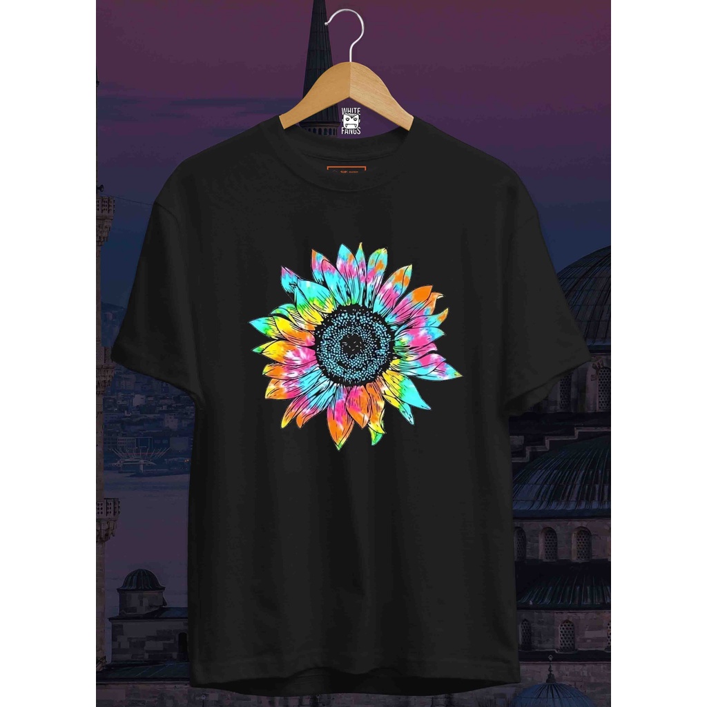 kaos sun flower colour/baju tshirt bunga matahari berwarna pria/wanita