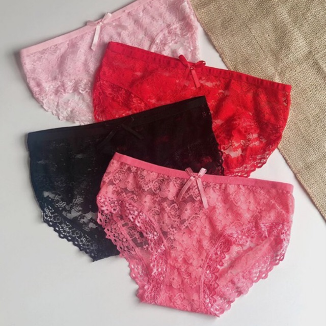  COD  Briefs ribbon Lace celana  dalam wanita boxshort 