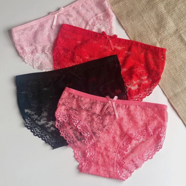 COD Briefs ribbon Lace(celana dalam wanita, boxshort,lace panties,gstring,underwear,briefs)