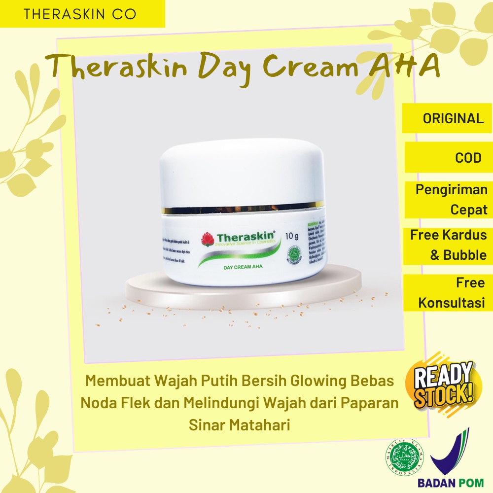 Theraskin Day Cream With AHA 10G BPOM Original / Krim Siang Teraskin AHA / Theraskin Flek Day Cream 