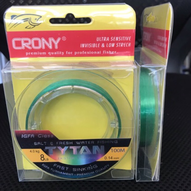 Senar Pancing IGFA Cepat Tenggelam 100m Warna Hijau Crony Tytan - Variasi Ukuran Tersedia