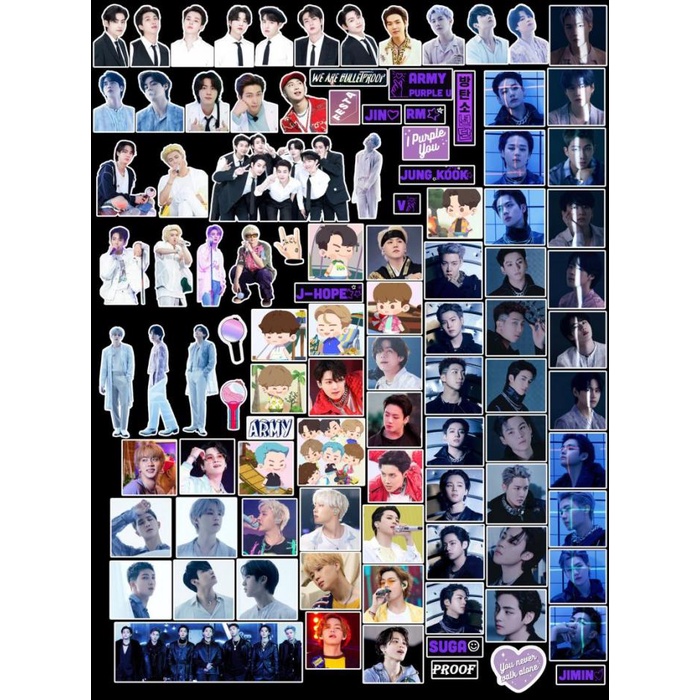 100pcs / set Stiker KPOP BTS Untuk Dekorasi Scrapbook / Jurnal DIY