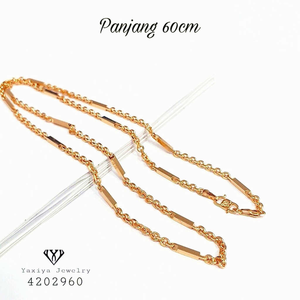 

Kalung Wanita Nuri Balok Panjang 60cm Perhiasan Lapis Emas 18k Yaxiya Jewelry 019