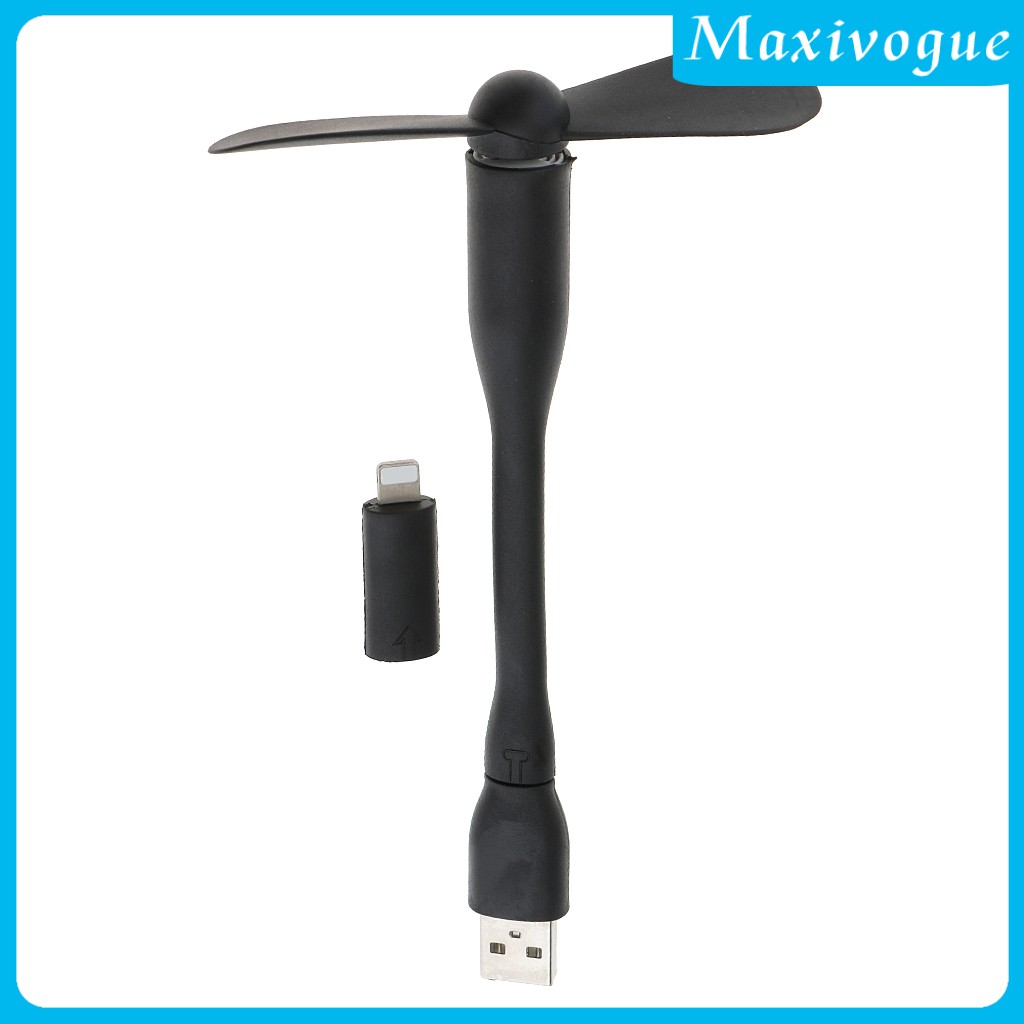 3 In 1 Flexible Micro Usb Fan Mini Mute Fan For Iphone 6 7 8 Samsung Black Shopee Indonesia