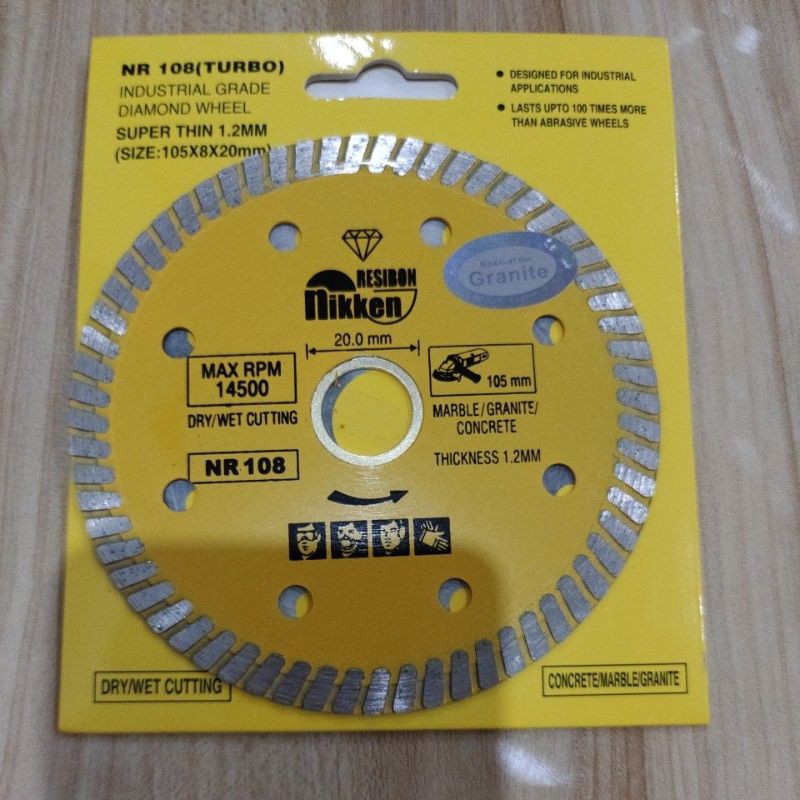 diamond wheel nikken resibon turbo/ pisau potong granit nikken resibon turbo